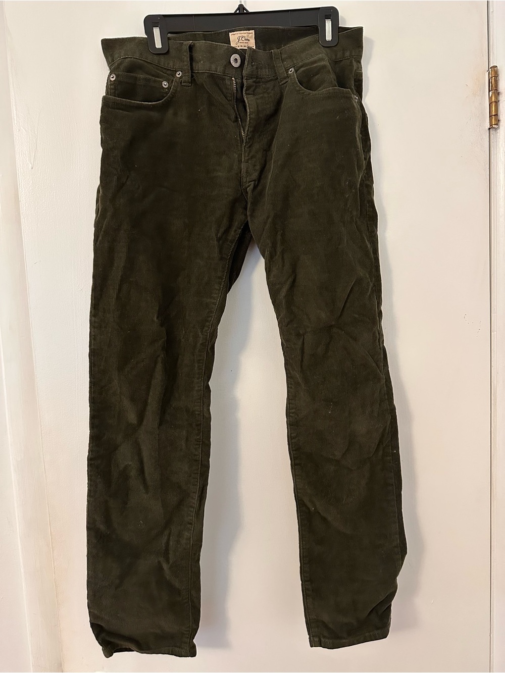 J. Crew Dark Olive Corduroy Pants - Straight Leg